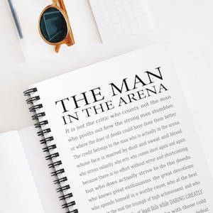 Journal Daring Greatly Quote, The Man in the Arena, discours de motivation de Theodore Roosevelt, citation inspirante, cadeau pour entrepreneur
