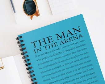 The Man in the Arena Quote Journal, Daring Greatly Inspirational Speech by Theodore Roosevelt, Morning Journal, Motivational Birthday Gift