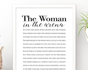 The Woman in the Arena Printable Quote, Daring Greatly Digital Print, INSTANT DOWNLOAD, DYI Mother's Day Gift, Gift for Mom, Teddy Roosevelt