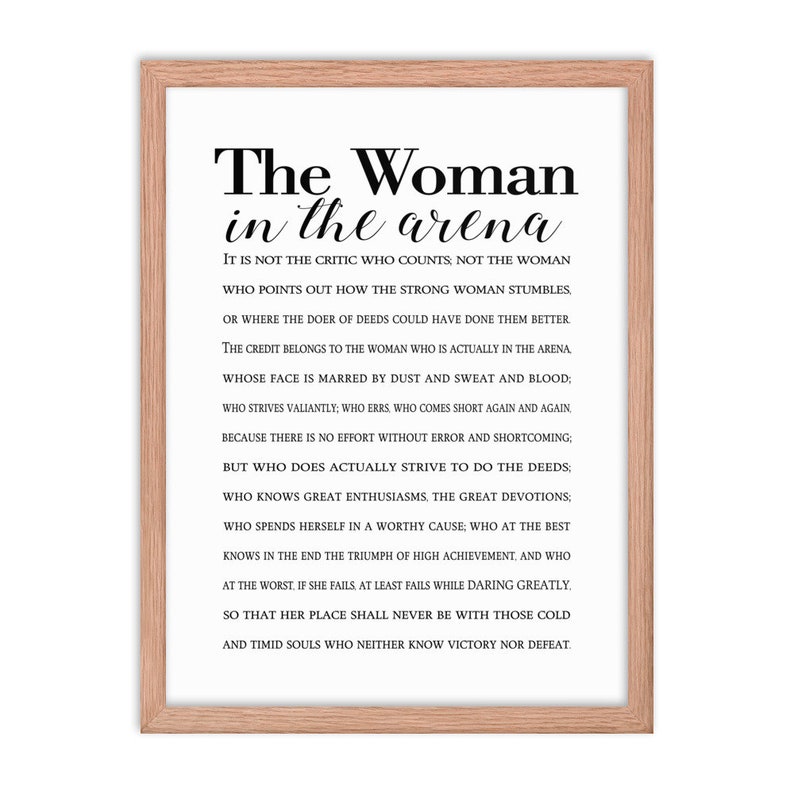 The Woman in the Arena Printable Quote, Daring Greatly Digital Print, INSTANT DOWNLOAD, DYI Mother's Day Gift, Gift for Mom, Teddy Roosevelt image 3