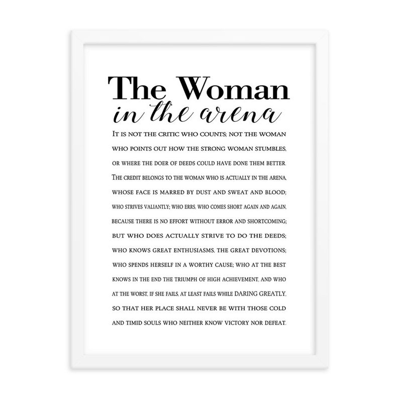 The Woman in the Arena Printable Quote, Daring Greatly Digital Print, INSTANT DOWNLOAD, DYI Mother's Day Gift, Gift for Mom, Teddy Roosevelt image 4