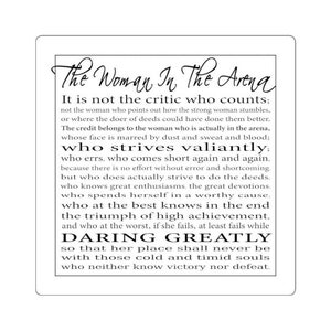 The Woman in the Arena Printable Quote, Teddy Roosevelt Daring Greatly Digital Print, INSTANT DOWNLOAD - png, svg, jpg files