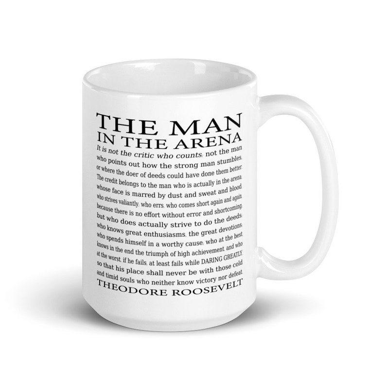 The Man in the Arena Quote Coffee Mug, Daring Greatly Motivational Gift for Him, Christmas Gift Idea for Husband, Brother, Friend image 5