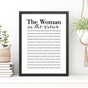 The Woman in the Arena Printable Quote, Daring Greatly Digital Print, INSTANT DOWNLOAD, DYI Mother's Day Gift, Gift for Mom, Teddy Roosevelt image 2