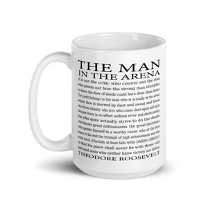 The Man in the Arena Quote Coffee Mug, Daring Greatly Motivational Gift for Him, Christmas Gift Idea for Husband, Brother, Friend image 3