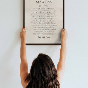 Success Quote by Ralph Waldo Emerson, FRAMED Poem, Inspirational Quote Wall Art, Literary Quote Print, Framed Canvas Office and Home Decor image 8