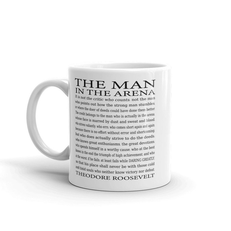 The Man in the Arena Quote Coffee Mug, Daring Greatly Motivational Gift for Him, Christmas Gift Idea for Husband, Brother, Friend image 6