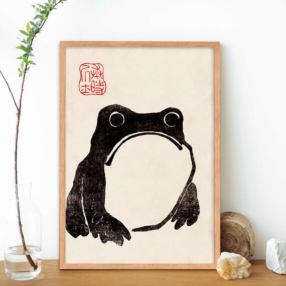 Matsumoto Hoji Japanese Frog Print, Vintage Wall Art Reproduction