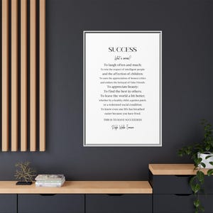 Ralph Waldo Emerson Poem: Success Quote Framed Canvas Art image 9
