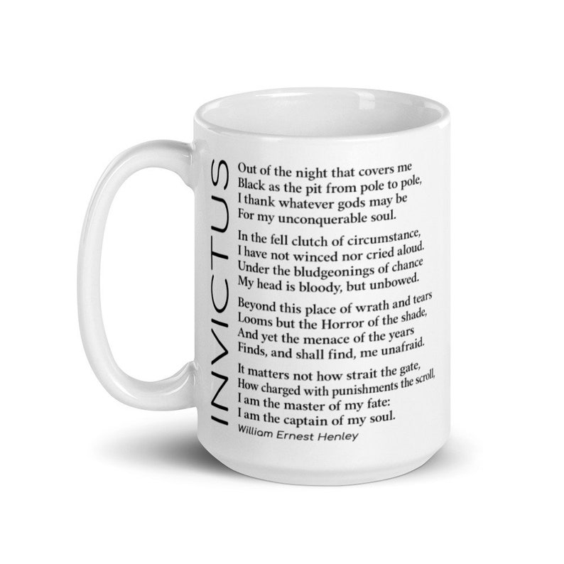 Invictus Poem Quote Coffee Mug, Birthday Graduation or Housewarming ...
