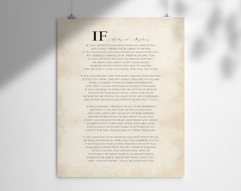 Rudyard Kipling Poem Print: "If" Unframed Wall Art