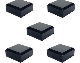Acrylic Display Bases with Beveled Top: 2x2x1 Inch Polished Risers, Photography Props - 5 Pack