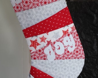 Christmas 'Joy' Patchwork Stocking