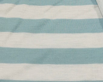 Baby Blue & White  Knit Designer Apparel Fabric