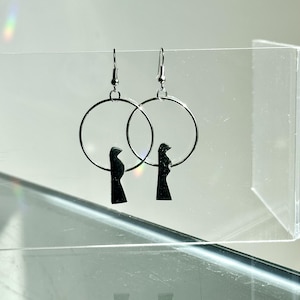 Raven Hoop Earrings