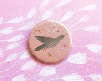 Nom d'épingle de coucou Oiseau épingle rand onde de brodeur d'oiseau nom de bouton d'oiseau mignon pin Animal pin Nature pin badge Pinback bouton