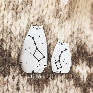 Ursa Major and Ursa Minor Enamel Pin Set - Cute Enamel Lapel Pin - Celestial Jewelry