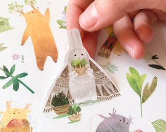 Little Forest Stickers Sheet, Cute Watercolor Stickers, Matte Vinyl Laptop Sticker, Woodland Stickers, Cute Journal Stickers, Tukoni