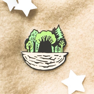 Magic nut pin tree pin cute pin enamel pin lapel pin forest pin magic pin nut brooch tree brooch cute brooch forest brooch nature pin vegan