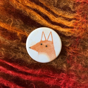 Fox pin Fox badge Fox button Animal button badge Pin Red fox jewelry Animal badge Animal pin Fox pinback fox buttons fox pinbacks gift