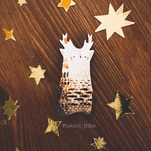 Cute Deer Brooch - Ptarmigan Tukoni, Nature Lover Gift