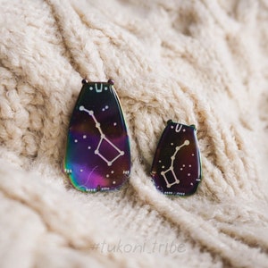 Ursa Major and Ursa Minor Enamel Pin Set, Glows in the Dark, Bear Pin, Cute Enamel Lapel Pin, Celestial Jewelry, Bear Brooch, Tukoni