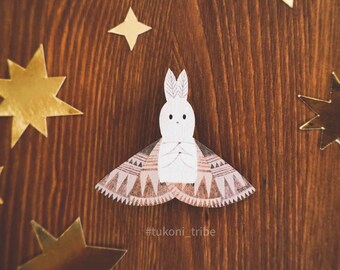 Grey Moth Brooch, Wooden Brooch, Tukoni Grey Moth, Moth Accessories, Cute Butterfly Brooch, Gift for Her, Fairy gift, Cottage core gift