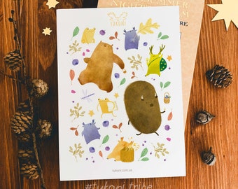 Tukoni Animal Stickers: Autumn Forest Planner Stickers