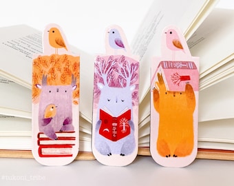 Magnetic Bookmarks Set, Bookmark Set, Bookmark for Women, Illustrated Bookmark, Cute Stationary, Book Gift, Bookish Gift, Tukoni