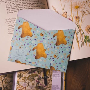 Envelope engraçado com urso, envelopes de papelaria, envelope de dinheiro, tukoni