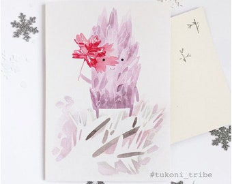 Winter Postcard Set, Illustrated Postcard, Christmas Greeting Card, New Year Postcard, Tukoni