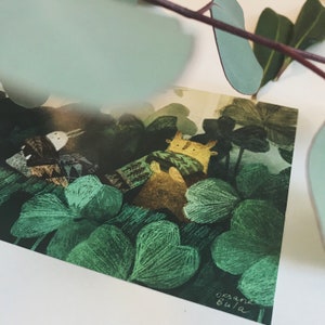Ansichtkaart Moth and Noon tukoni Moth ansichtkaart Clover Woodland ansichtkaart dier Bos bewoner Wenskaart Postcrossing Vriend kaart verjaardag
