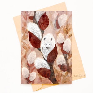 Willow Tukoni Postcard, Easter Catkin Card, Willow Tree Illustration, Greeting Card, Cute Postcard Gifts