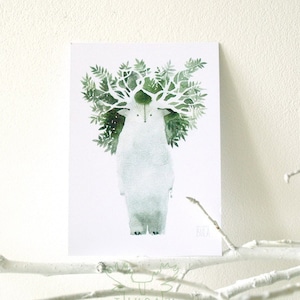 Ash Tree Spirit Postcard, Watercolor Postcard Illustration, Greeting Card, Cute Postcard Print, Nature Love, Botanical Art