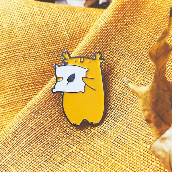 Tukoni with pillow enamel pin - naps enamel pin - dreams pin