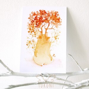Alder Tree Spirit Postcard, Ilustracja akwarelowa na pocztówce, Uroczy wydruk pocztówki, Miłośnik natury, Kartka okolicznościowa 4013