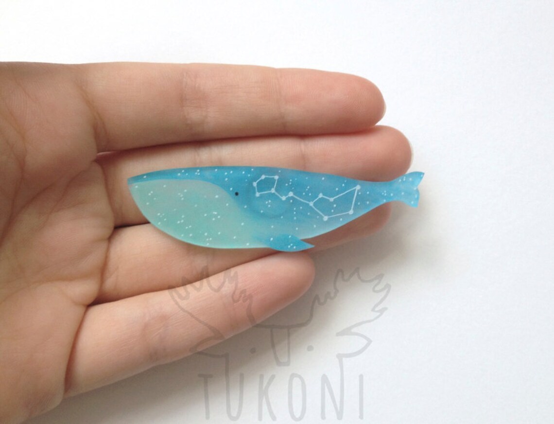 Whale Brooch Whale Pin Blue Whale Whale Jewelry Starry Whale Etsy