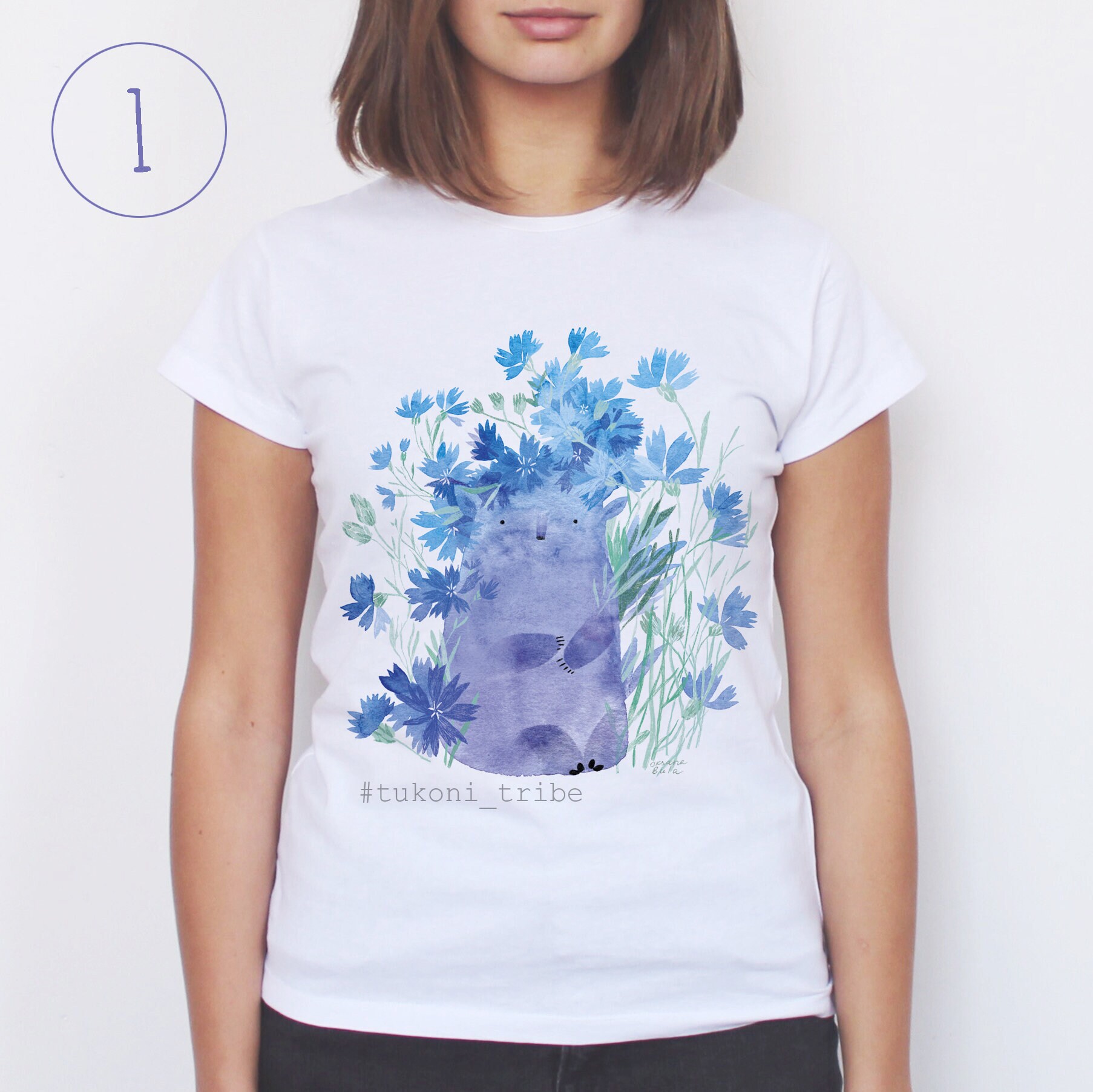 Cornflower Tukoni Womens Tee Plant Shirt Wildflower Shirt Etsy