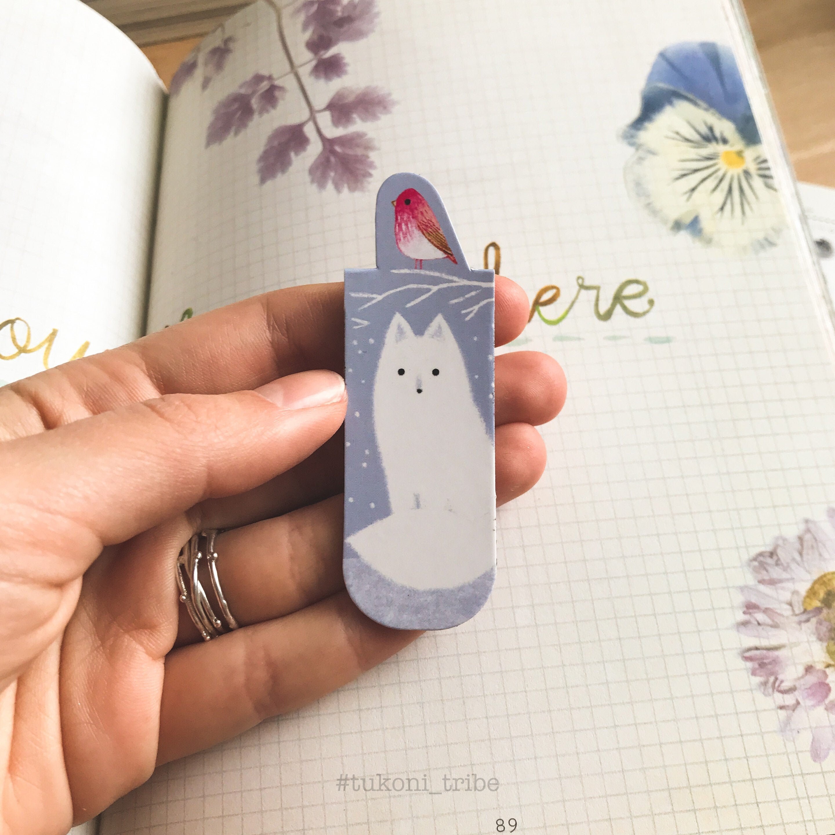 Fuchs Lesezeichen, Weiß Polarfuchs Magnetisches Lesezeichen, Karofink Vogel, Lesezeichen für Kinder, Geschenk für Buchliebhaber, Lesezeichen, Tukoni