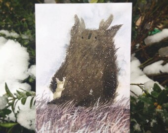 cute animals card winter post card hollyday post card hugs post card love post card greeting card winter animals deer snow forest spirit