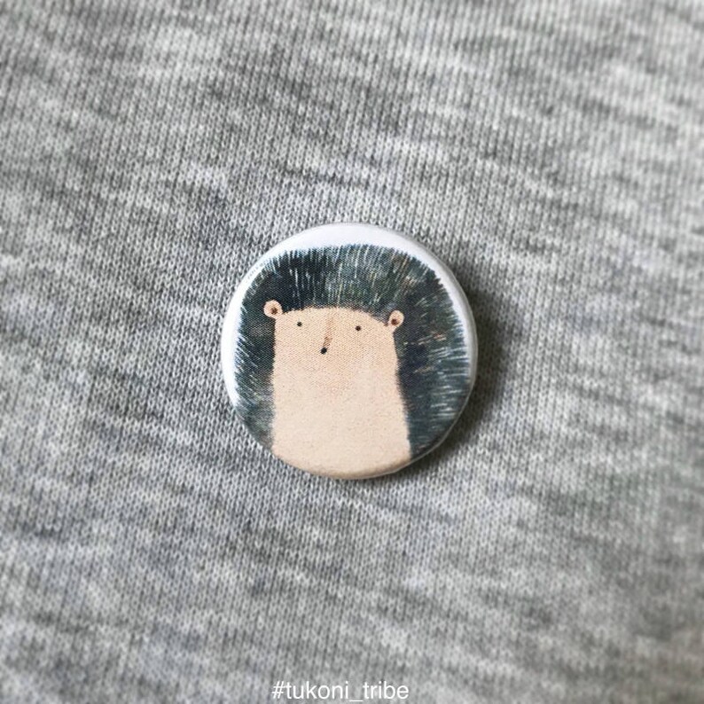 Hedgehog Pin Badge Hedgehog Button Hedgehog Brooch Hedgehog Gift Animal ...
