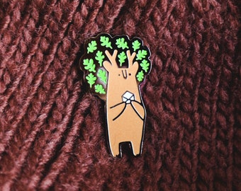 Oak Tree Enamel Pin, Cute Tree Pin, Tree Lover Gift, Envelope Pin Badge, Tukoni