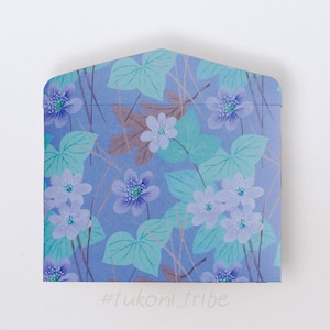 Enveloppen paarse bloemen, envelopset botanische briefpapier, verlovingsdecor, unieke enveloppen, Tukoni