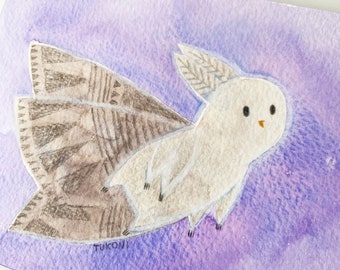 Gray Moth Watercolor Original Painting, Watercolor Painting, Cute Moth, Original Art, Moth Illustration, Wall Home Decor