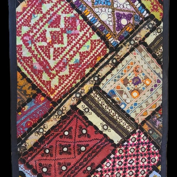 Table Runner Colorful Patchwork Embroidered 15" x 72"