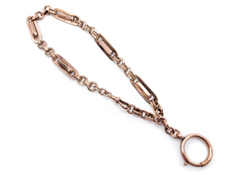 Antique 9k Rose Gold Watch Chain image 2