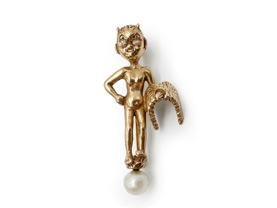 14k Gold Little Devil William Ruser Style Brooch