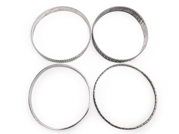 Sterling Silver Bangle Stack of Four - image 4