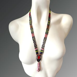 Antique Woven Bead Necklace Flapper Sautoir 1920s