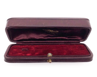gift jewelry presentation box Antique Jewelry Presentation Box Bar Pin Stick Pin Wine-Red Leather Charles Fontana & CIE Paris
